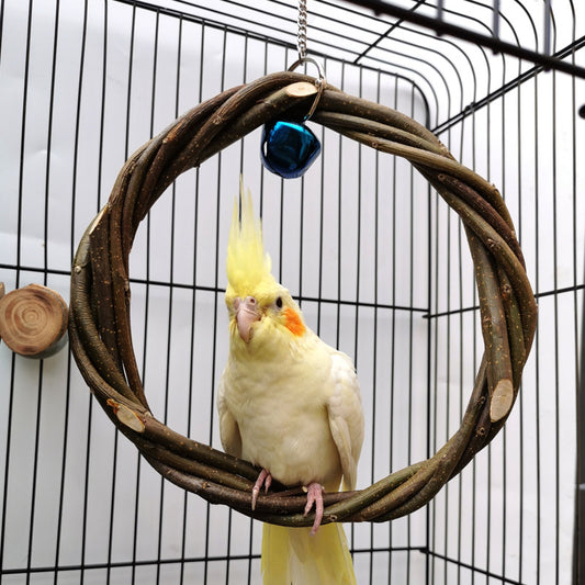 Bird Standing Frame Rattan Ring Chewing Toy Bird Cage - More bang for your bucks