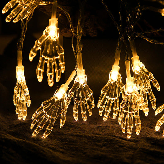 Solar LED Halloween Ghost Hand Lamp String