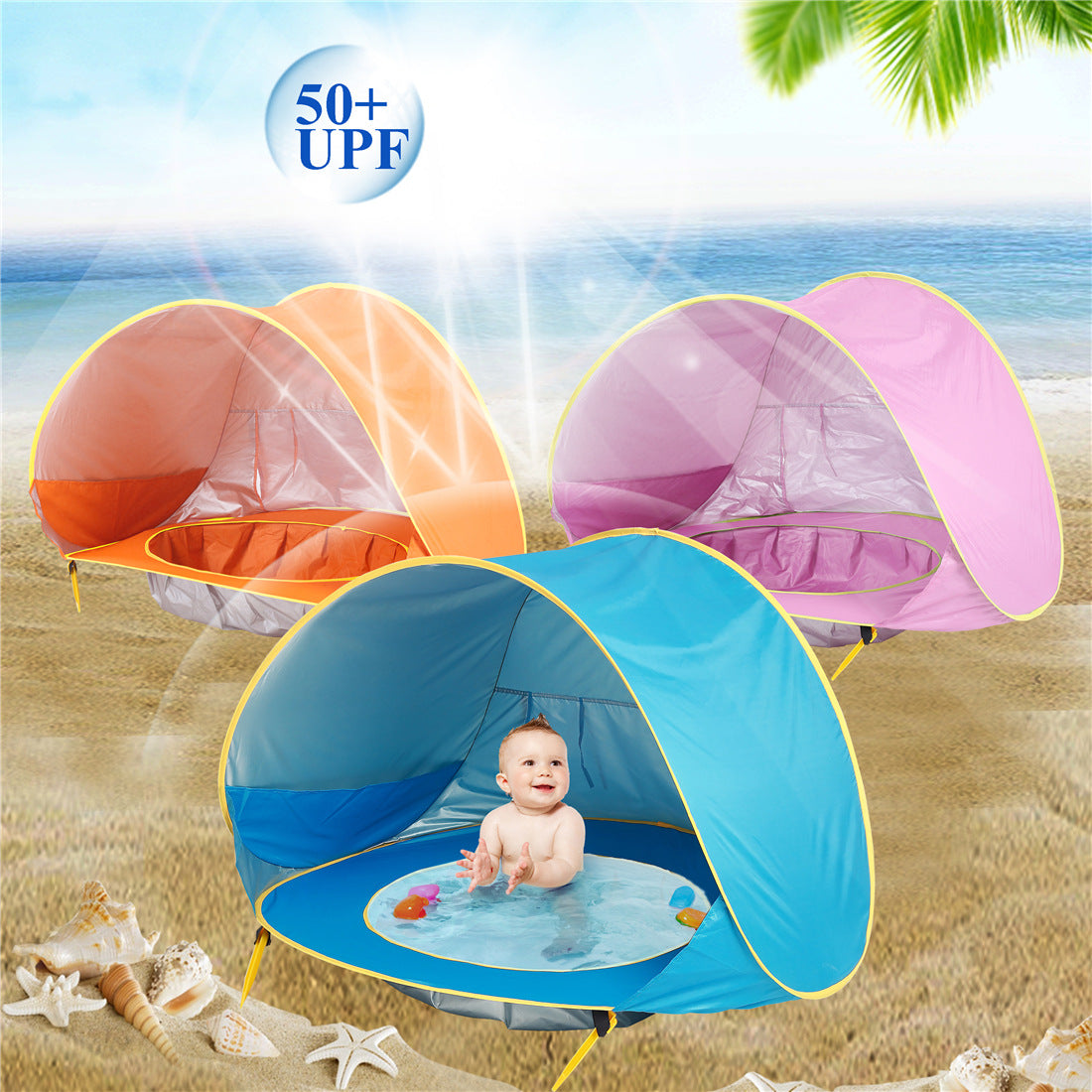 Baby Beach Tent Kids Outdoor Camping Easy Fold Up Waterproof  Up Sun Awning Tent UV-protecting - More bang for your bucks