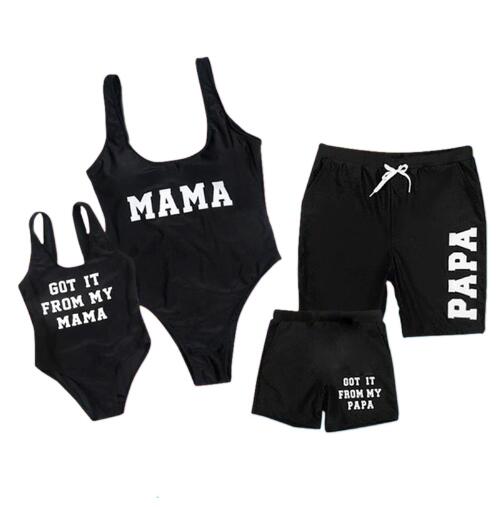 Family Matching Swimwear Mother Daughter Swimsuit Mommy And Me Bikini Clothes Family Look Father Mom Daughter Son Bathing Suit - More bang for your bucks