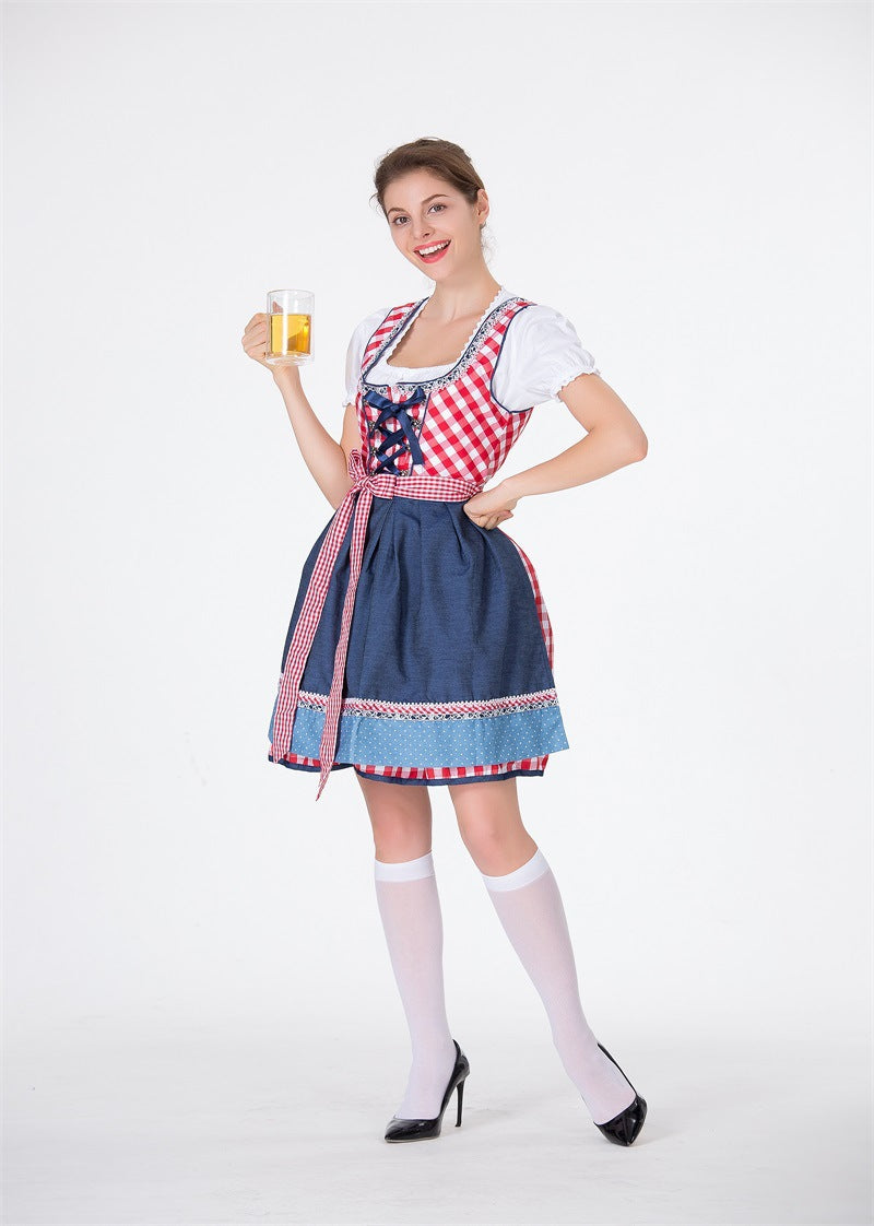 Oktoberfest Costume Polyester Cotton Red Bar Maid Costume