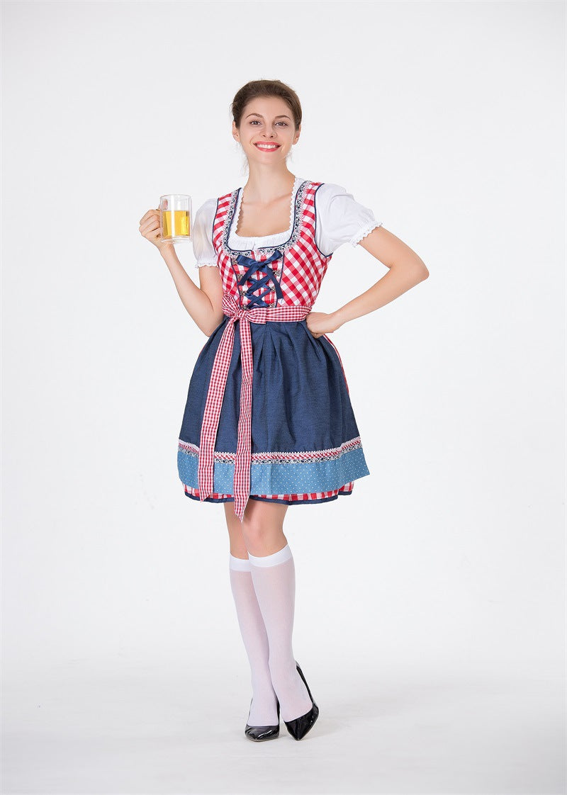 Oktoberfest Costume Polyester Cotton Red Bar Maid Costume