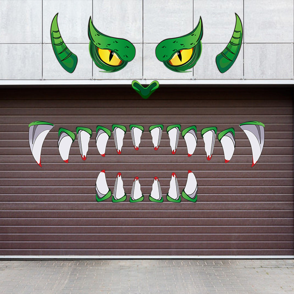 Creative Halloween Plastic Eyes Halloween Decoration Green Monster Halloween Door Sticker Decoration