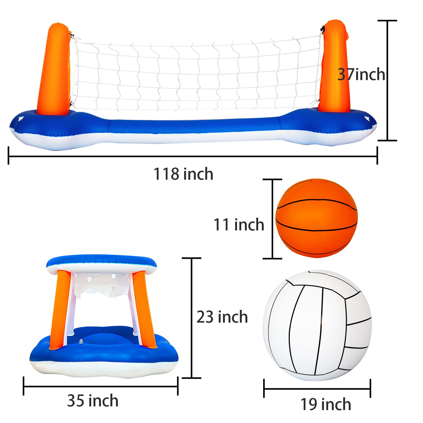 Water Volleyball Rack, Inflatable Basketball, Swimming Pool, Beach Water Games, Water Raft Ball - More bang for your bucks