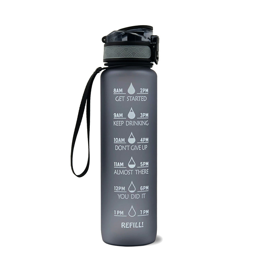 1L Tritan Water Bottle With Time Marker Bounce Cover Motivational Water Bottle Cycling Leakproof Cup For Sports Fitness Bottles - More bang for your bucks