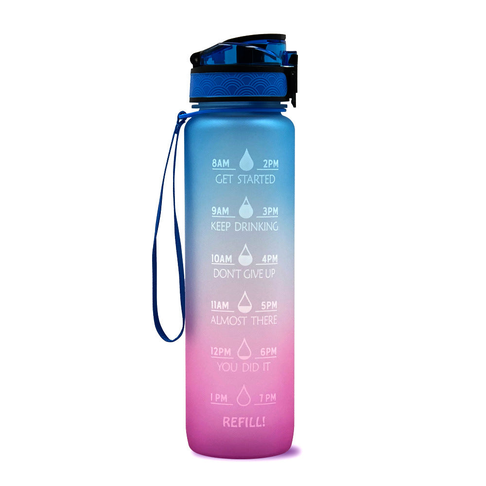 1L Tritan Water Bottle With Time Marker Bounce Cover Motivational Water Bottle Cycling Leakproof Cup For Sports Fitness Bottles - More bang for your bucks