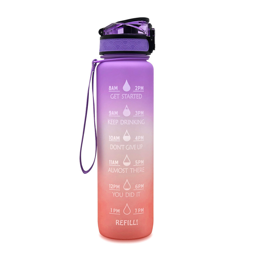 1L Tritan Water Bottle With Time Marker Bounce Cover Motivational Water Bottle Cycling Leakproof Cup For Sports Fitness Bottles - More bang for your bucks