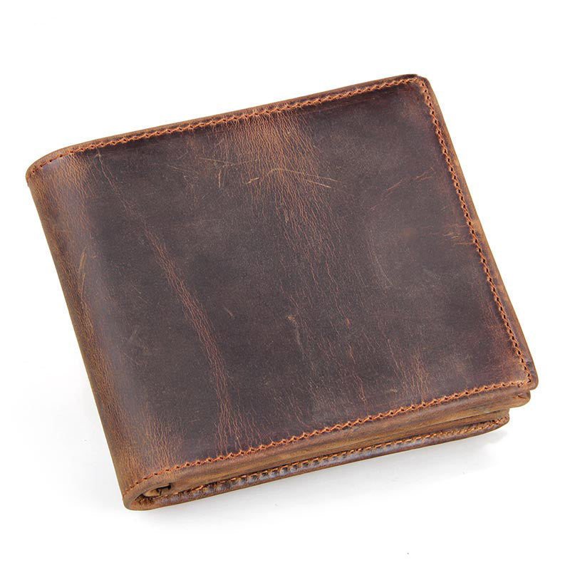 Men Wallets Luxury Horse Leather Wallet Leather Short Wallet Men'S Leather Wallet - More bang for your bucks