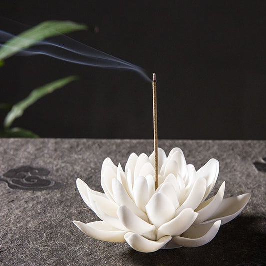 White porcelain incense burner lotus incense incense burner