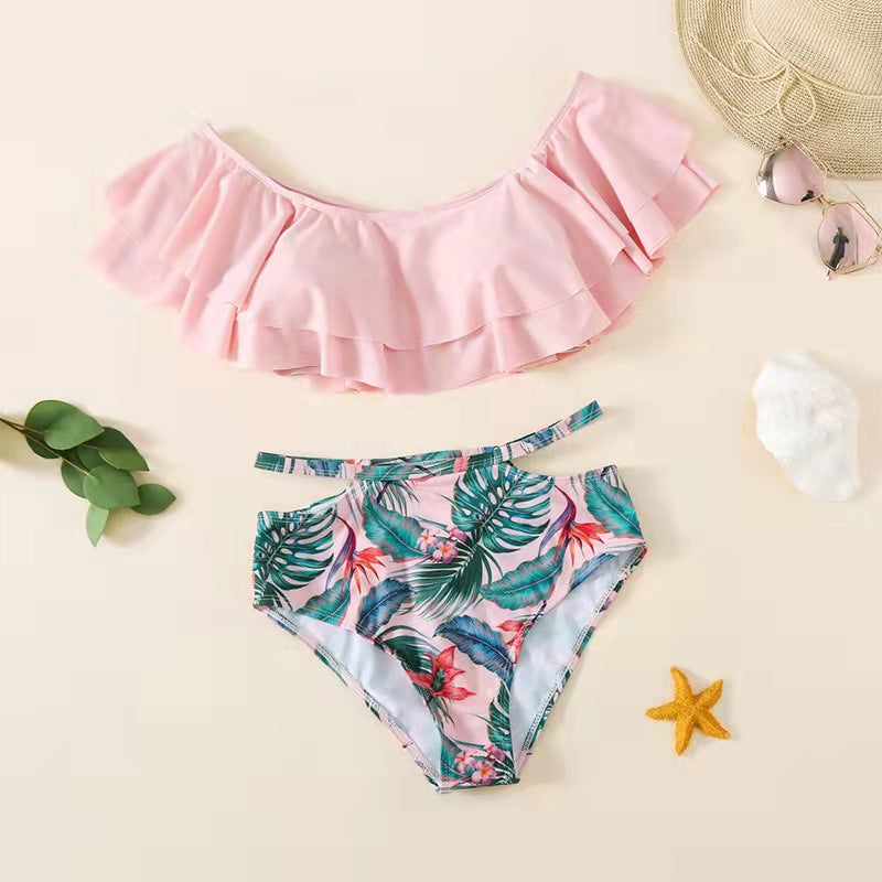 Parent-child Swimsuit European And American Family Bikini Lotus Leaf - More bang for your bucks