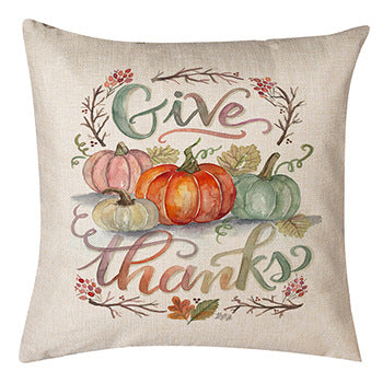 Thanksgiving Pumpkin Pillow Linen Sofa Pillow Cushion