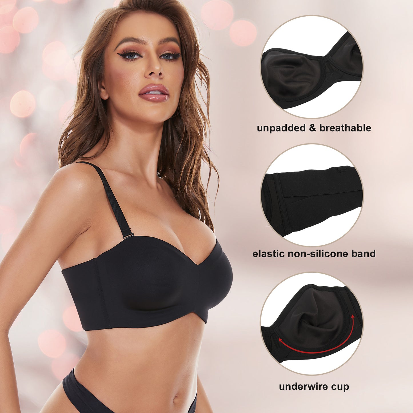 Underwear Seamless Invisible Bra Removable Push Up Thin With Steel Ring - More bang for your bucks