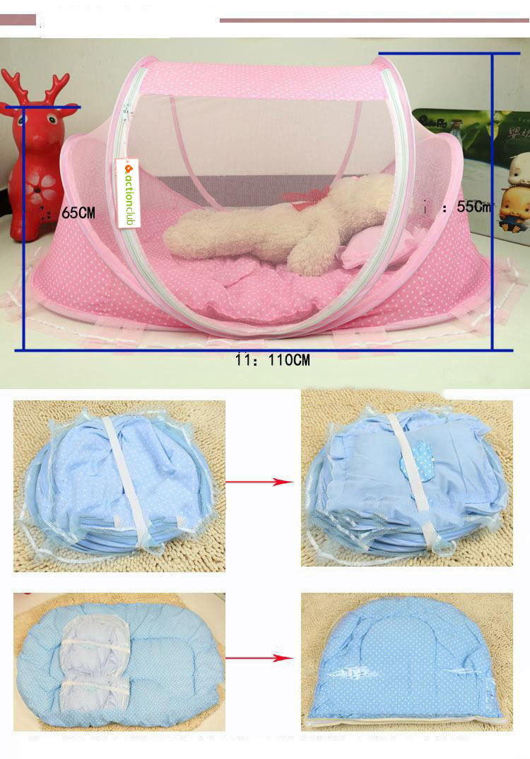 Foldable  Baby Bed Net With Pillow Net 2pieces Set - More bang for your bucks