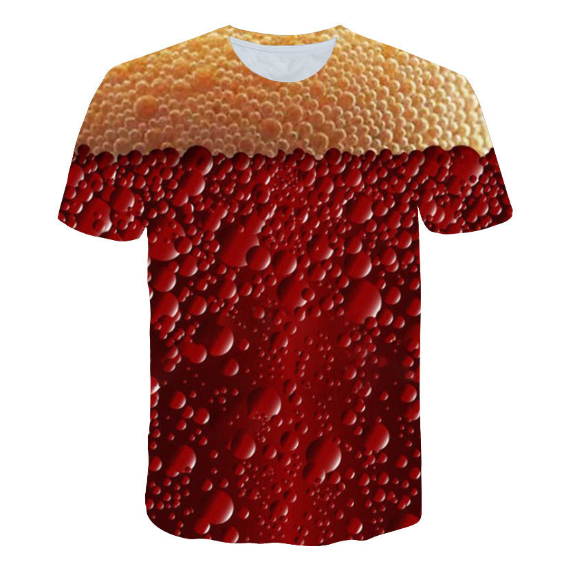 Beer Cola Bubble Print T-Shirt