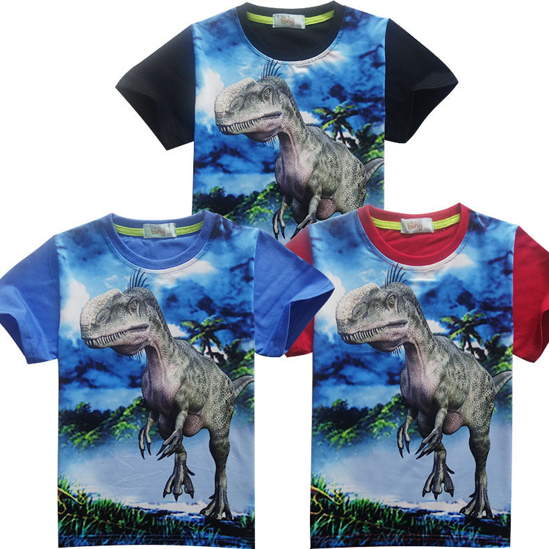 Short Sleeved Dinosaur Suit Kids T Shirt - More bang for your bucks