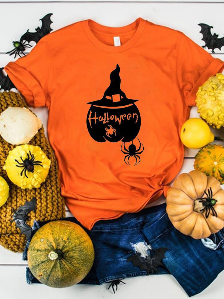 Halloween Thanksgiving Women's Summer Graphics T-Shirt Clothes