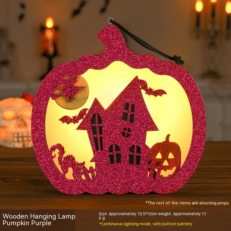 Halloween Pumpkin Lamp Children's Portable Lantern Luminous Ornaments Kindergarten Scene Decorative Ornaments Desktop