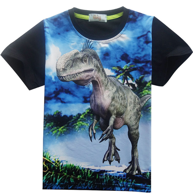 Short Sleeved Dinosaur Suit Kids T Shirt - More bang for your bucks