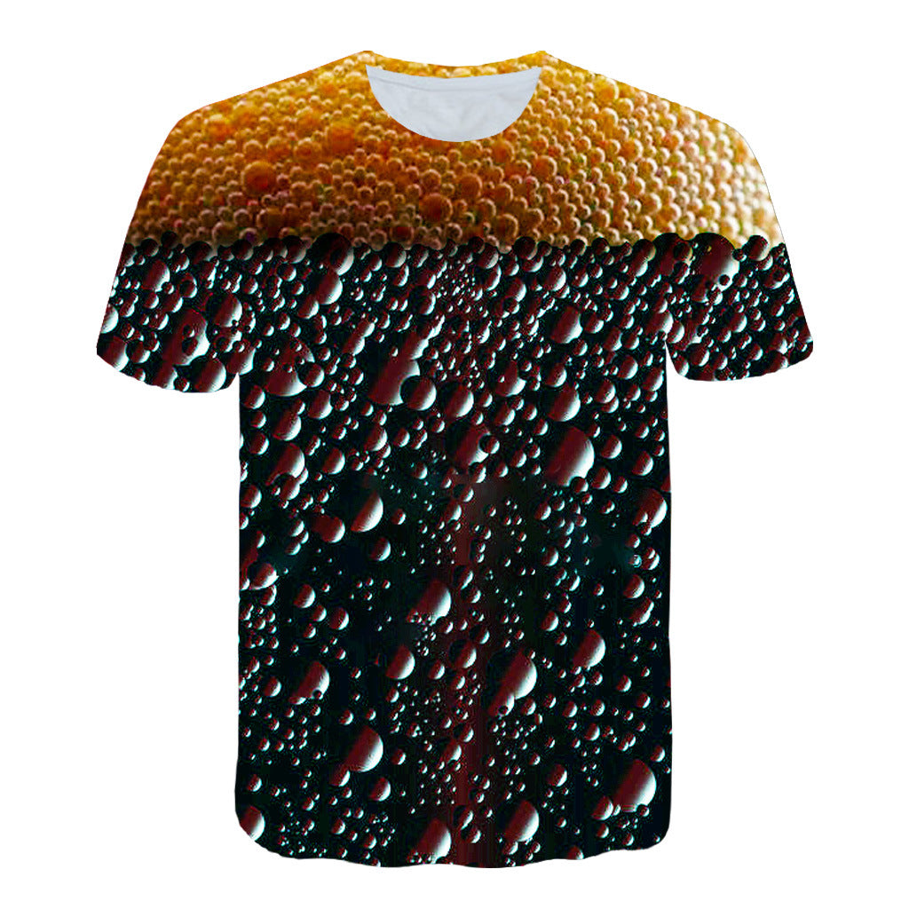 Beer Cola Bubble Print T-Shirt