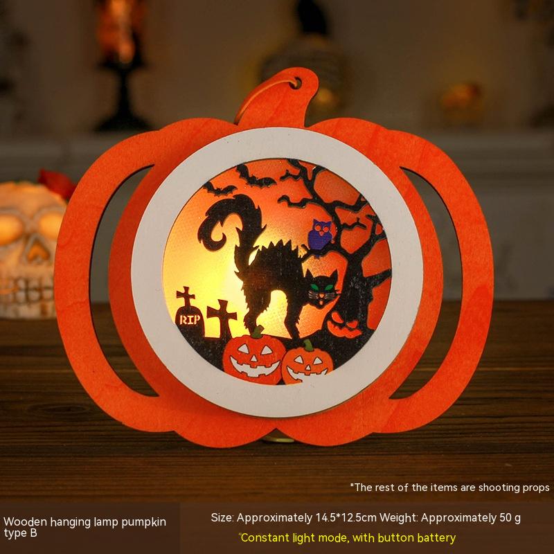 Halloween Pumpkin Lamp Children's Portable Lantern Luminous Ornaments Kindergarten Scene Decorative Ornaments Desktop