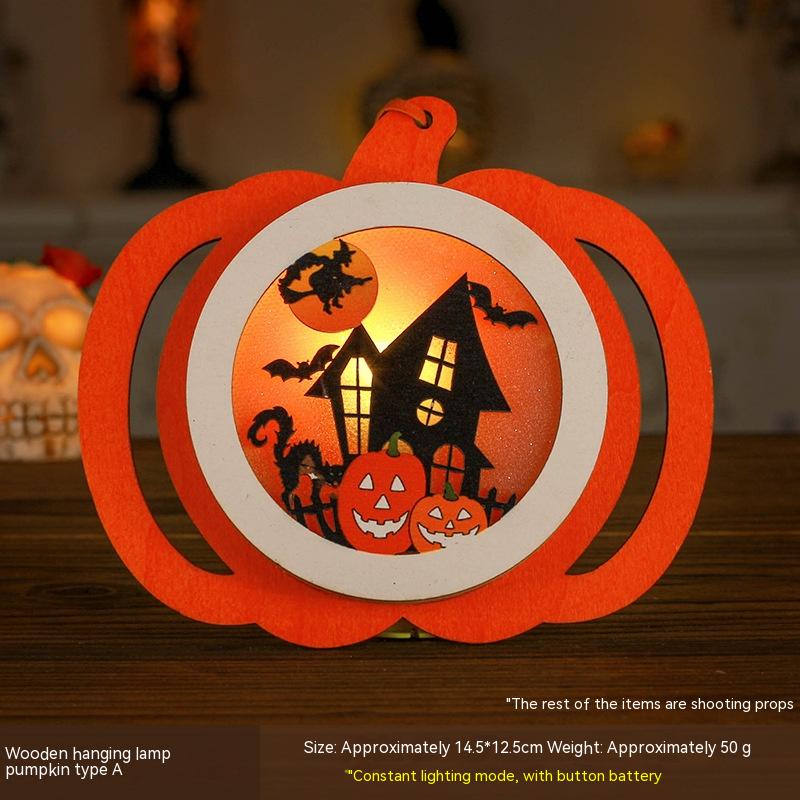 Halloween Pumpkin Lamp Children's Portable Lantern Luminous Ornaments Kindergarten Scene Decorative Ornaments Desktop