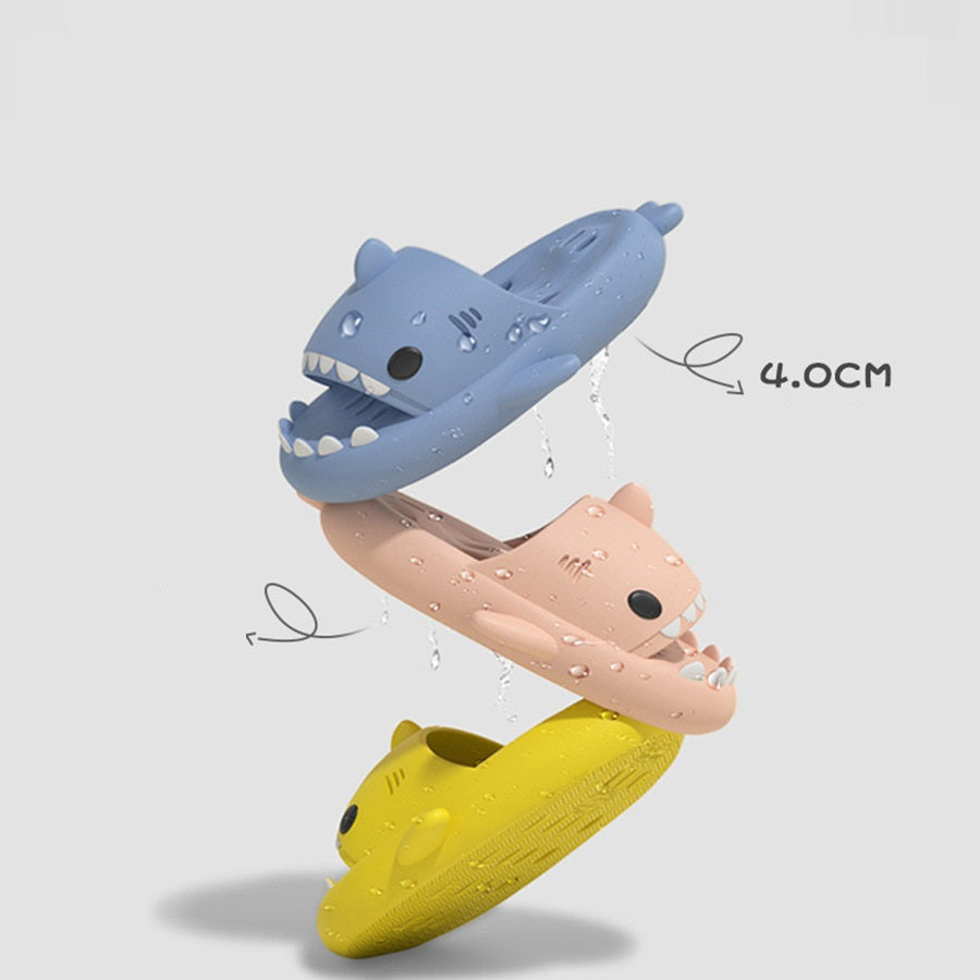 Shark Slippers With Drain Holes Shower Shoes For Women Quick Drying Eva Pool Shark Slides Beach Sandals With Drain Holes - More bang for your bucks