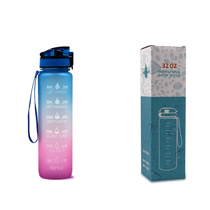 1L Tritan Water Bottle With Time Marker Bounce Cover Motivational Water Bottle Cycling Leakproof Cup For Sports Fitness Bottles - More bang for your bucks