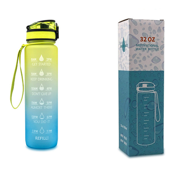 1L Tritan Water Bottle With Time Marker Bounce Cover Motivational Water Bottle Cycling Leakproof Cup For Sports Fitness Bottles - More bang for your bucks