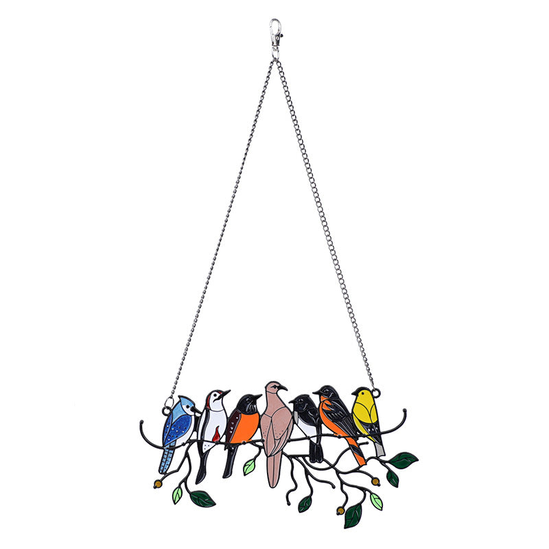 Four Birds Pendant Color Art Alloy Group Window Decoration