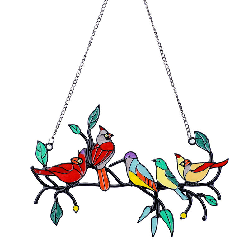 Four Birds Pendant Color Art Alloy Group Window Decoration