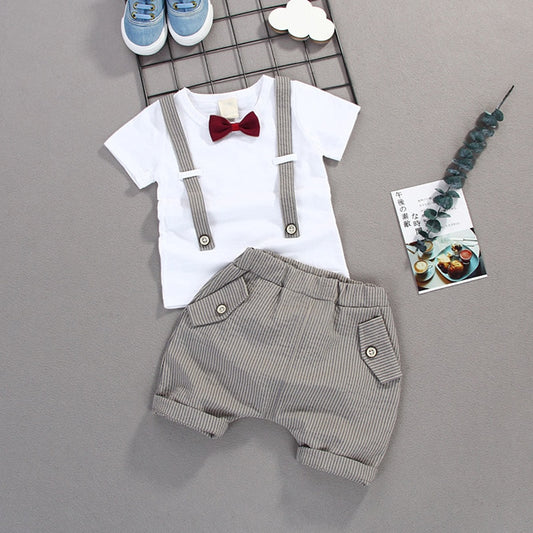 Summer Kids Boys Grey Gentleman Outfits - More bang for your bucks