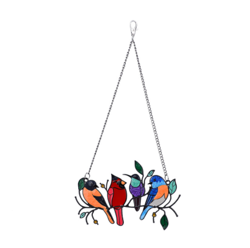 Four Birds Pendant Color Art Alloy Group Window Decoration