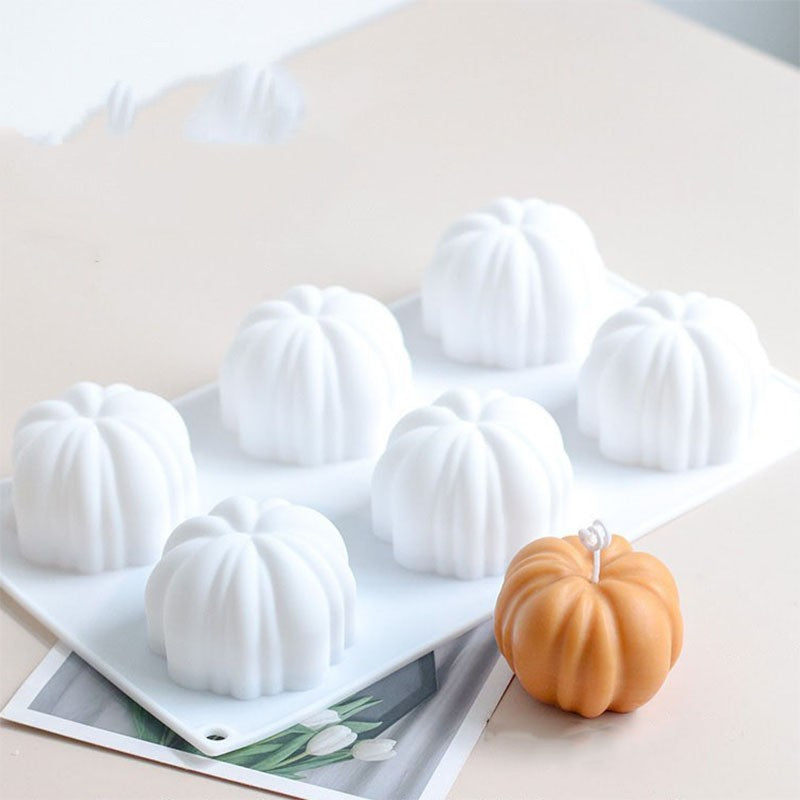 Silicone Candle Mould For Six-consecutive Pumpkins