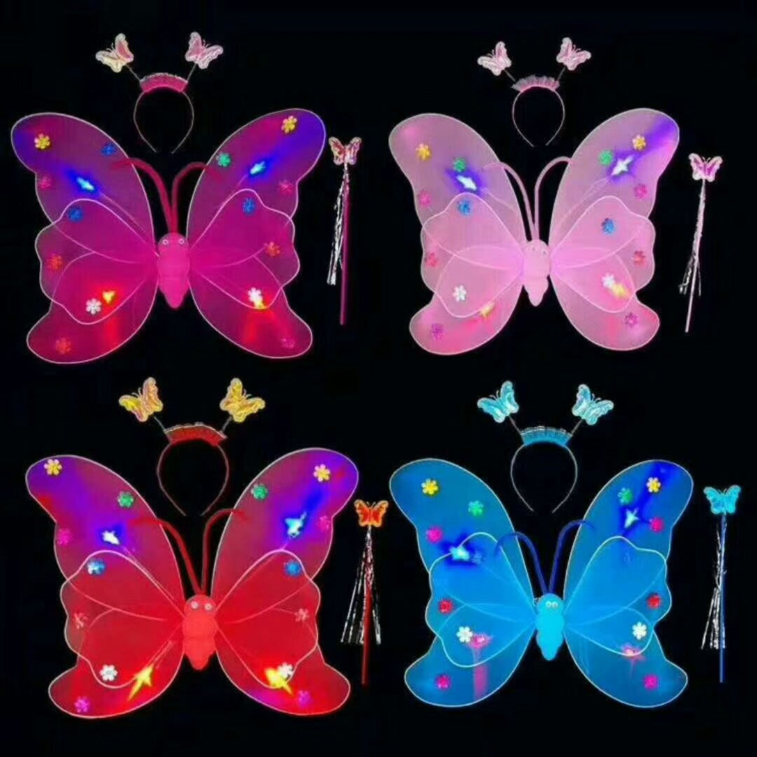 Glowing butterfly wings with lights children's costumes