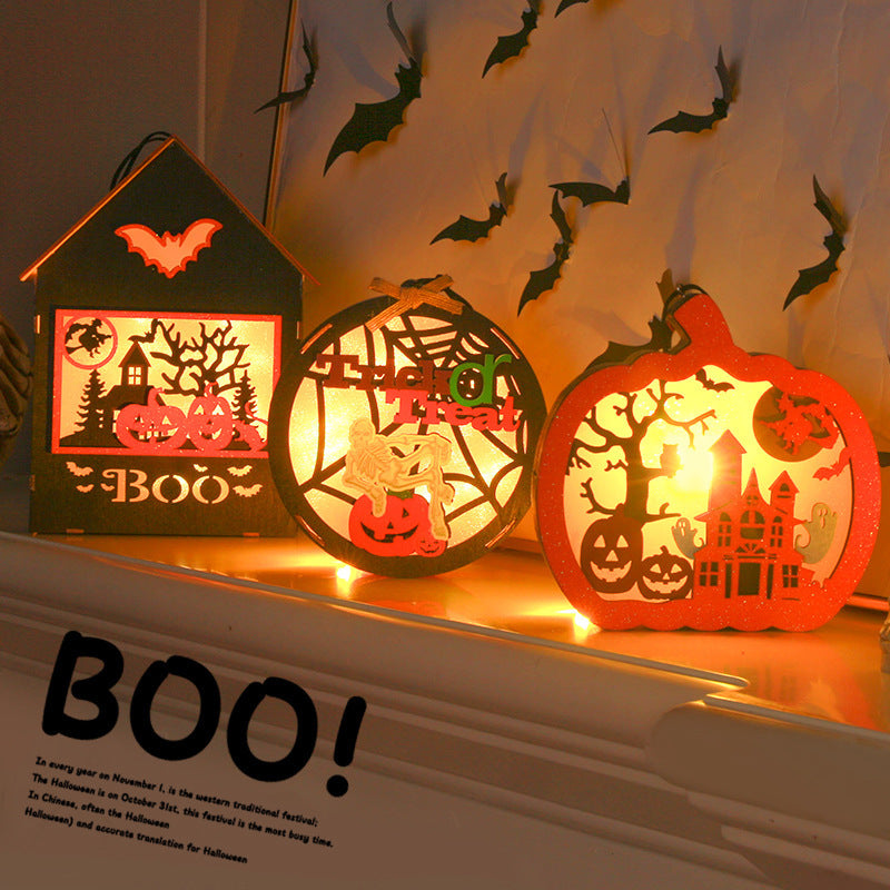 Halloween Pumpkin Lamp Children's Portable Lantern Luminous Ornaments Kindergarten Scene Decorative Ornaments Desktop