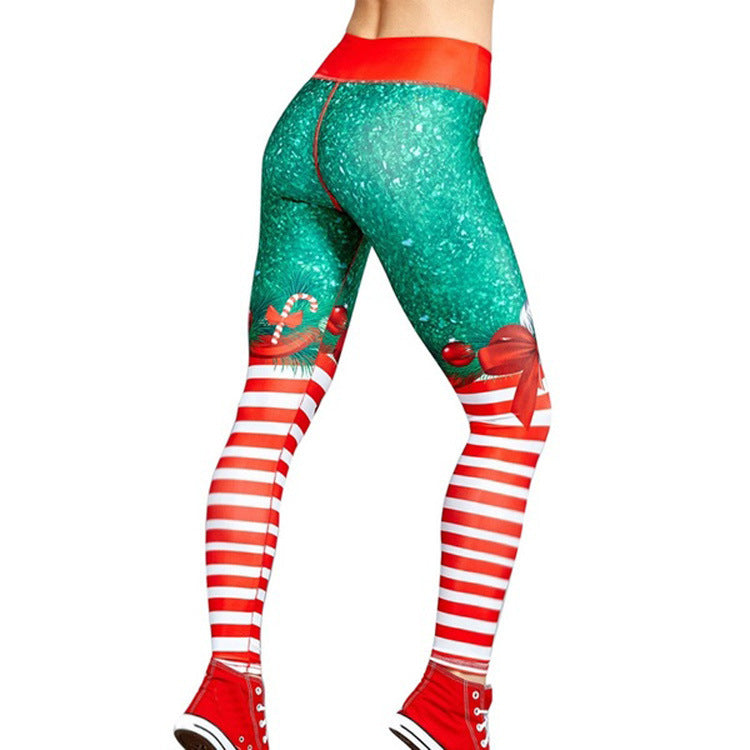 Sports Digital Printing Leggings Christmas High Waist Hip Lift