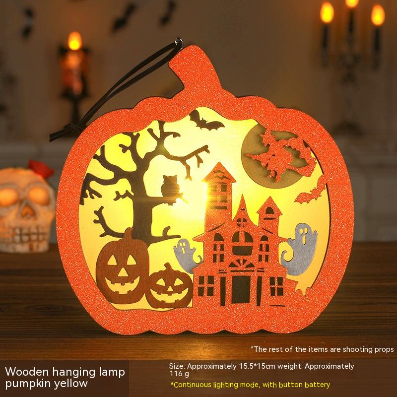 Halloween Pumpkin Lamp Children's Portable Lantern Luminous Ornaments Kindergarten Scene Decorative Ornaments Desktop