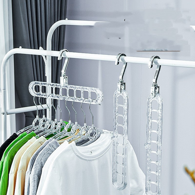 Transparent Silver Nine Empty Hanger Household Multifunctional