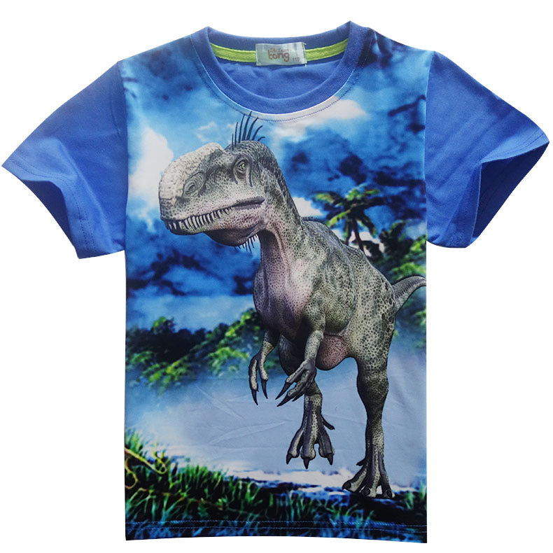 Short Sleeved Dinosaur Suit Kids T Shirt - More bang for your bucks