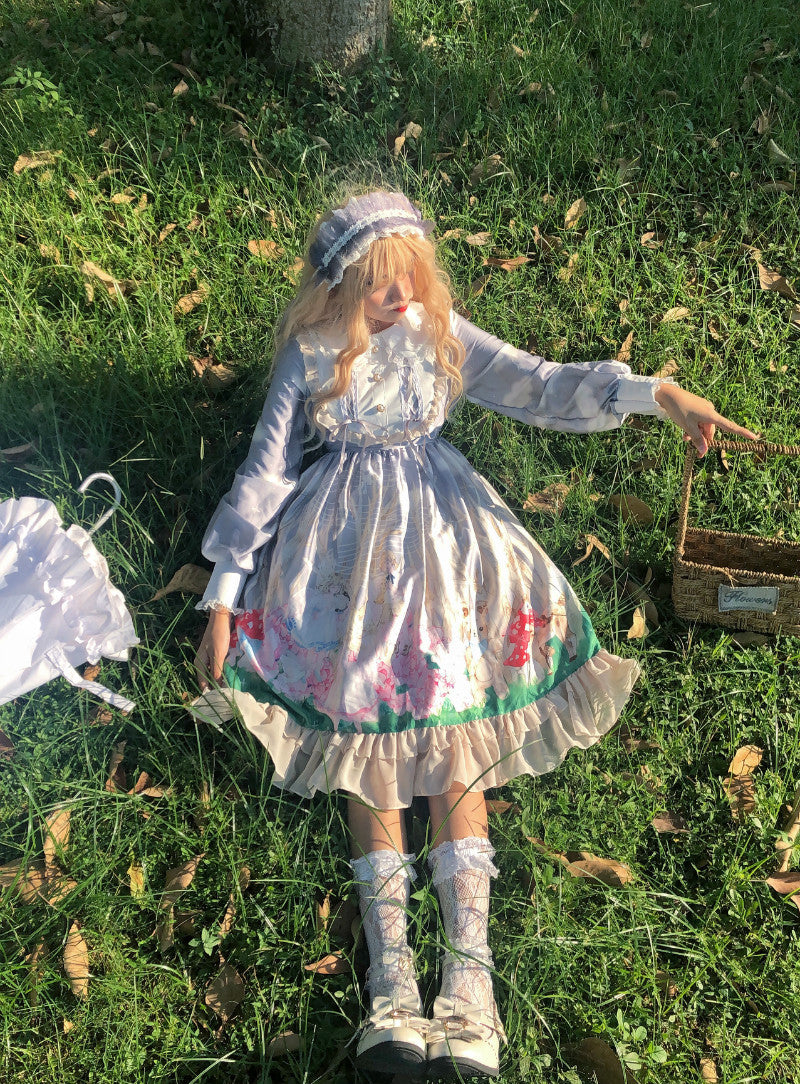 Autumn Sweet Lolita Dress Palace Princess Cute Angel Forest Soft Girl Japanese Doll Collar Girl Op Dress Cos Maid Costumes