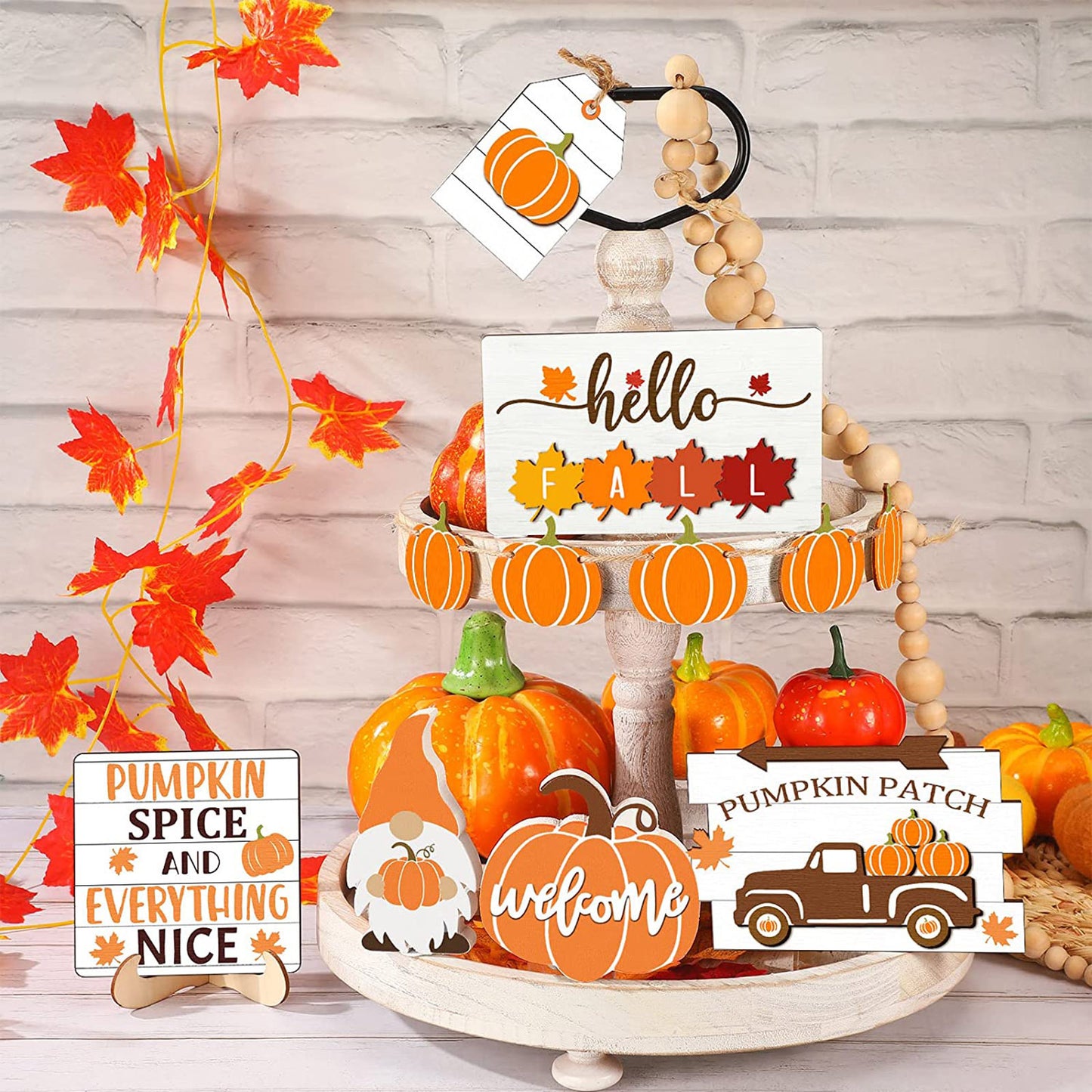 New Thanksgiving Layered Tray Decoration Set Home