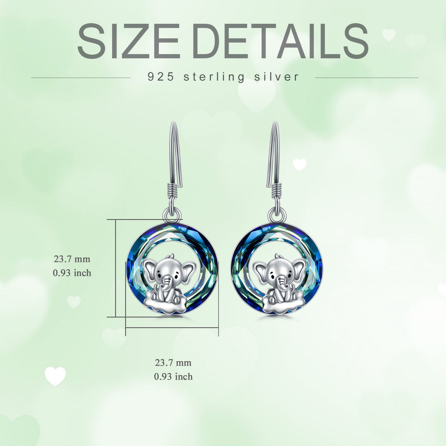 Hypoallergenic Elephant Earrings 925 Sterling Silver Elephant Dangle Drop Earrings Elephant - More bang for your bucks