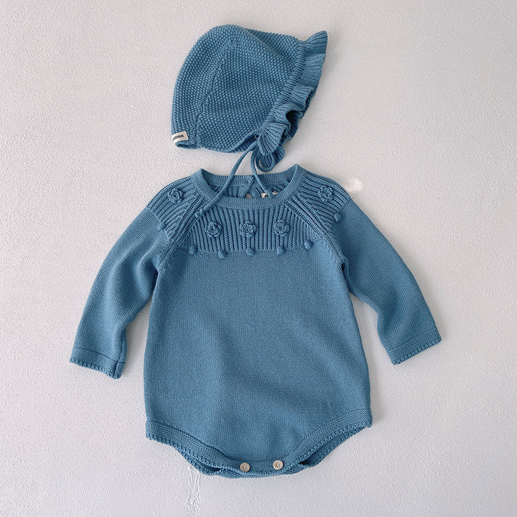 Baby Winter Checkerboard One-piece Newborn Winter Sweater