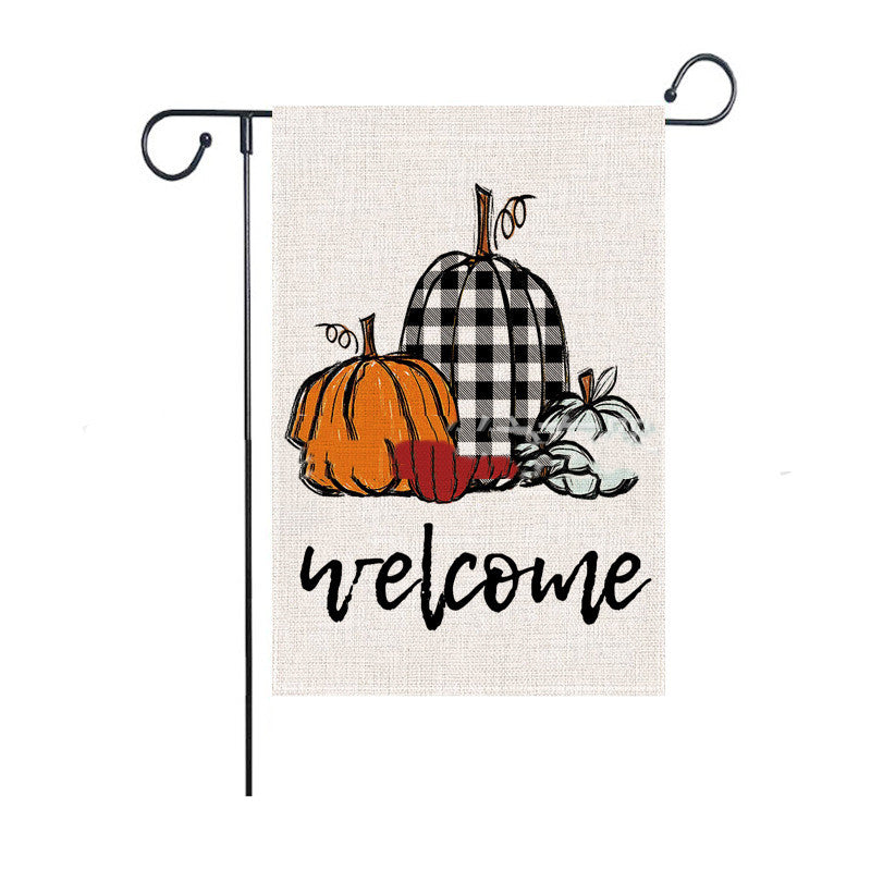 Linen Garden Flag Decorative Banner For Thanksgiving Day