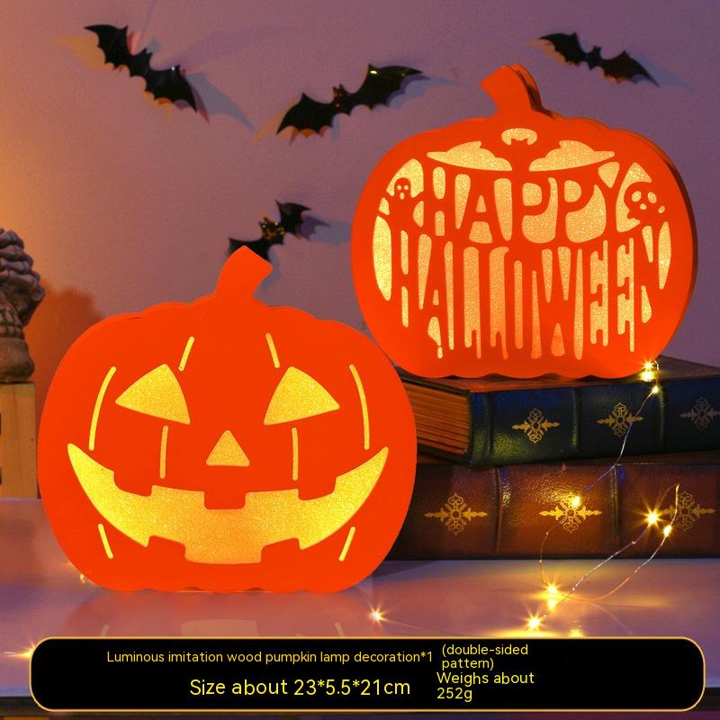 Halloween Pumpkin Lamp Children's Portable Lantern Luminous Ornaments Kindergarten Scene Decorative Ornaments Desktop