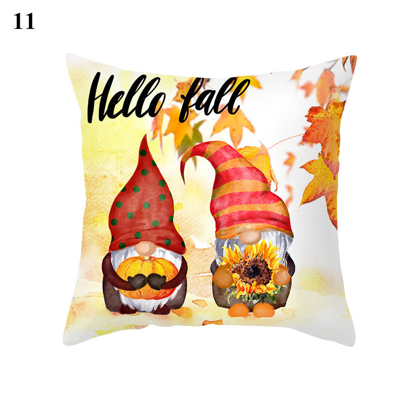 Maple Pumpkin Print Thanksgiving Peach Skin Pillowcase