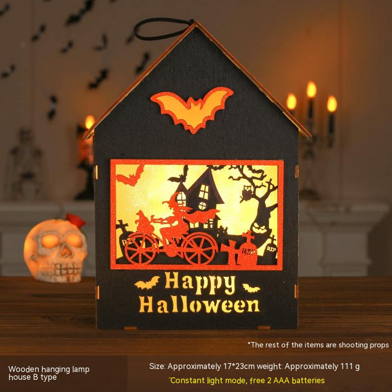 Halloween Pumpkin Lamp Children's Portable Lantern Luminous Ornaments Kindergarten Scene Decorative Ornaments Desktop