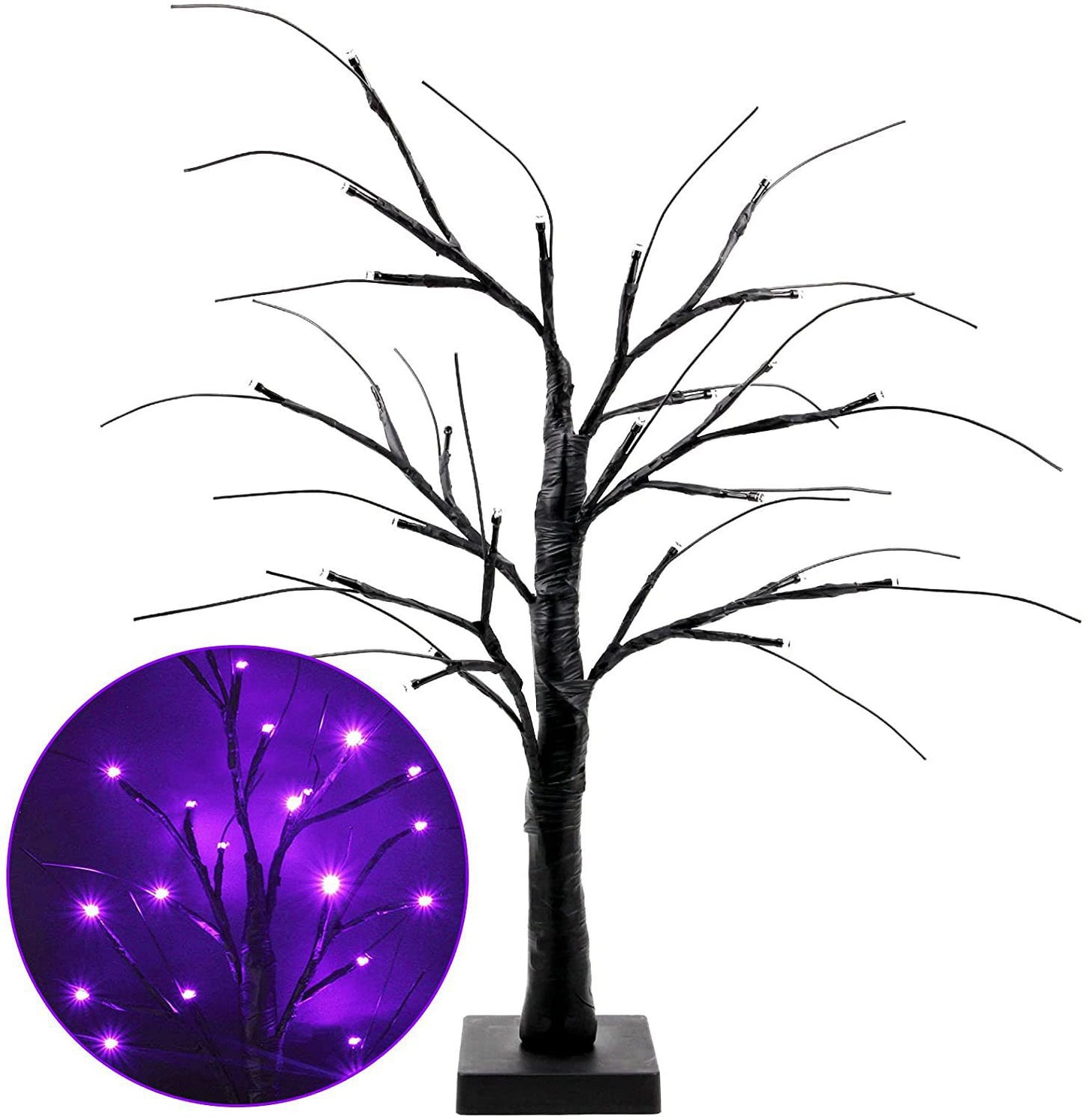 LED Simulation Purple Tree Light Halloween Thanksgiving Decoration