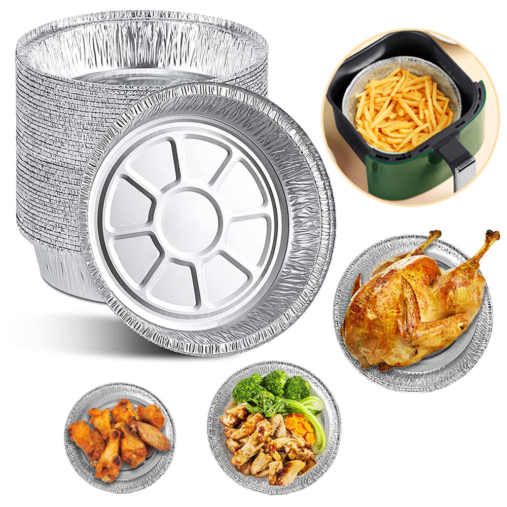 Non-stick Aluminum Foil Liners Air Fryer Disposable Paper Liner Oil-proof Steaming Basket Kitchen Tool BBQ Drip Pan Tray