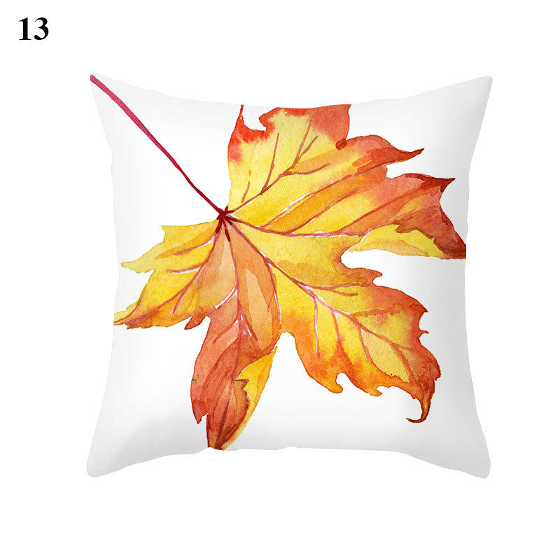 Maple Pumpkin Print Thanksgiving Peach Skin Pillowcase